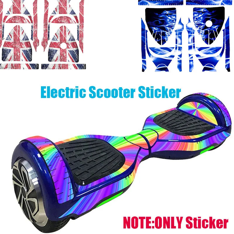 Electric Scooter Sticker 6.5 Inch Hoverboard Gyroscooter Sticker Two Wheel Self Balancing Scooter Hover Board Skateboard Sticker