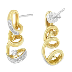 Gold Diamond Spiral Earrings