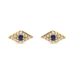 Gold Diamond Evil Eye Earring