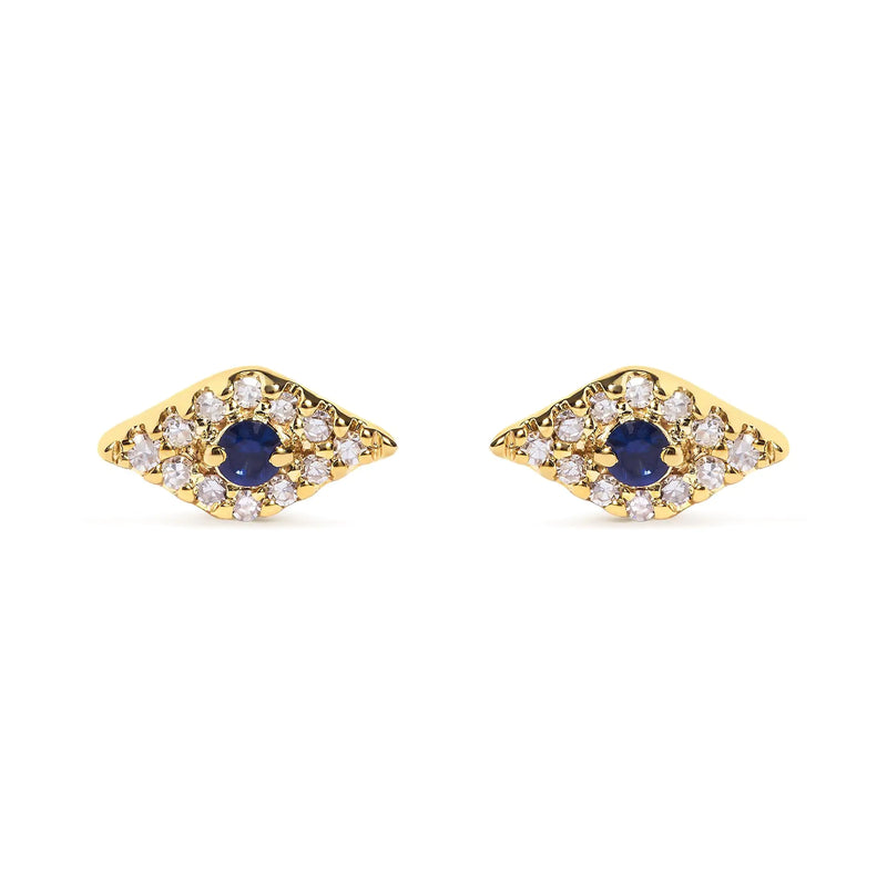 Gold Diamond Evil Eye Earring