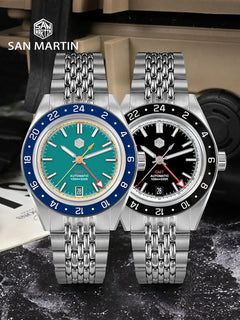 San Martin Original Design Fashion GMT 39.5mm Men Sports Watch Japan NH34 Automatic Mechanical Waterproof 100m SN0116 Reloj