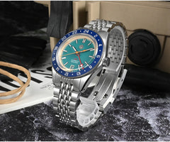 San Martin Original Design Fashion GMT 39.5mm Men Sports Watch Japan NH34 Automatic Mechanical Waterproof 100m SN0116 Reloj