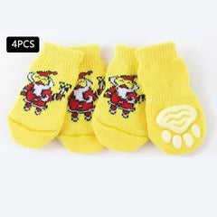 Christmas Pet Dog Socks Santa Claus Elk Snowflake Indoor Cat Dogs Socks Teddy Bear Small Dog Leg Warmers Cat Shoes