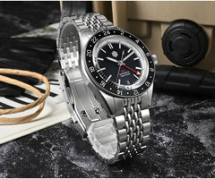 San Martin Original Design Fashion GMT 39.5mm Men Sports Watch Japan NH34 Automatic Mechanical Waterproof 100m SN0116 Reloj