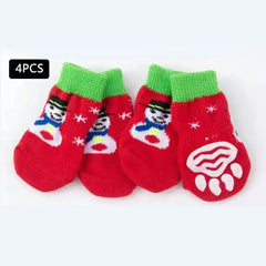 Christmas Pet Dog Socks Santa Claus Elk Snowflake Indoor Cat Dogs Socks Teddy Bear Small Dog Leg Warmers Cat Shoes