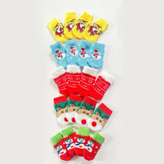 Christmas Pet Dog Socks Santa Claus Elk Snowflake Indoor Cat Dogs Socks Teddy Bear Small Dog Leg Warmers Cat Shoes