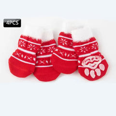 Christmas Pet Dog Socks Santa Claus Elk Snowflake Indoor Cat Dogs Socks Teddy Bear Small Dog Leg Warmers Cat Shoes