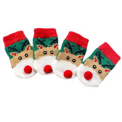 Christmas Pet Dog Socks Santa Claus Elk Snowflake Indoor Cat Dogs Socks Teddy Bear Small Dog Leg Warmers Cat Shoes