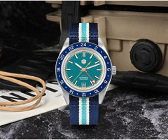 San Martin Original Design Fashion GMT 39.5mm Men Sports Watch Japan NH34 Automatic Mechanical Waterproof 100m SN0116 Reloj