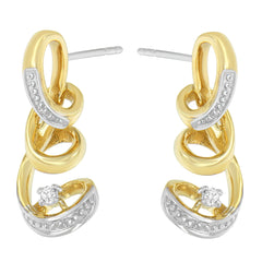 Gold Diamond Spiral Earrings