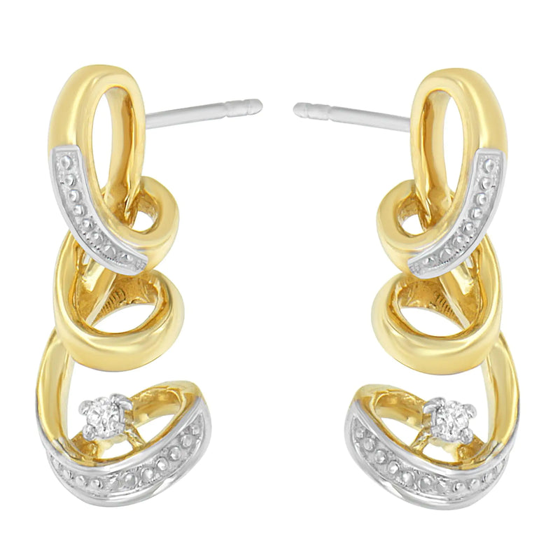 Gold Diamond Spiral Earrings