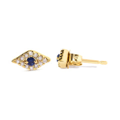 Gold Diamond Evil Eye Earring