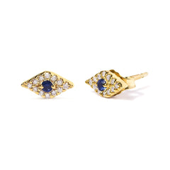 Gold Diamond Evil Eye Earring