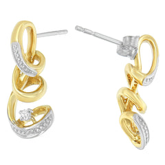 Gold Diamond Spiral Earrings