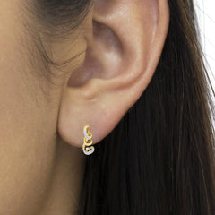 Gold Diamond Spiral Earrings