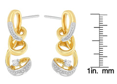 Gold Diamond Spiral Earrings